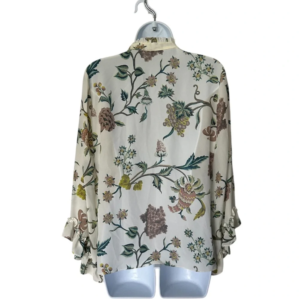 NWT $398. Kobi Halperin Gwenn Silk Floral Ruffle Blouse Size S - Picture 4 of 8